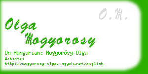 olga mogyorosy business card